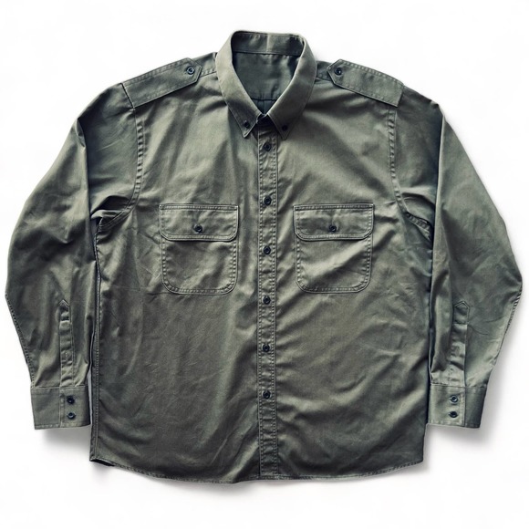 Vintage Other - Vintage Field Utility Button Down Shirt Utility Work Olive Green Military Ranch